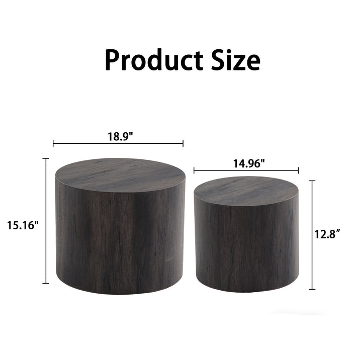 Modern Round Nesting Coffee Table (Set of 2) Home Essentials