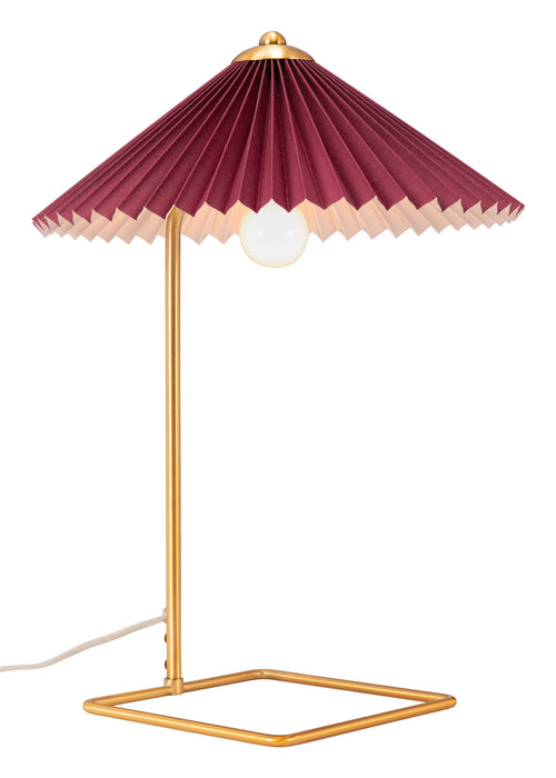 Charo - Table Lamp - Red / Gold Zuo Modern