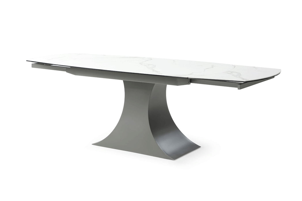 9035 - Marble Dining Table - White / Dark Gray Extravaganza Collection