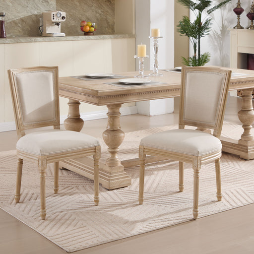 Dining Chairs Upholstered With T - Shaped Back (Set of 2) - Beige Home Essentials