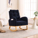Ly-5104 - Accent Rocking Chair With Footrest & Storage Pocket For Living Room - Blue Home Essentials