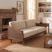3 Seater Sofa With Rattan Armrests Noble House