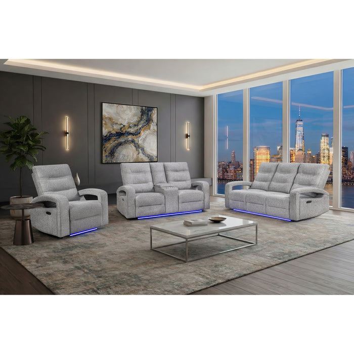 Isolde - Power Reclining Sofa, LED Lighting - Gray Global Furniture USA