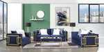 Virrux - Chair With 2 Pillows - Blue Velvet & Gold ACME