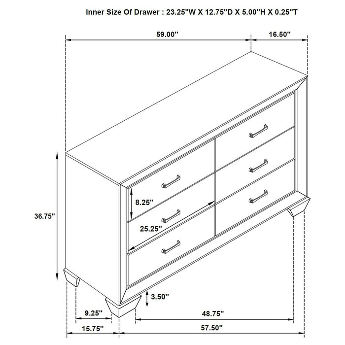 Harrison - 6 Drawer Dresser
