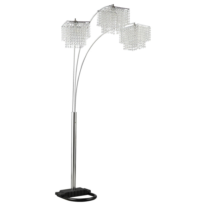 Bali - Shores Hanging Crystal Arc Floor Lamp Floor Lamp - Chrome Furniture Max