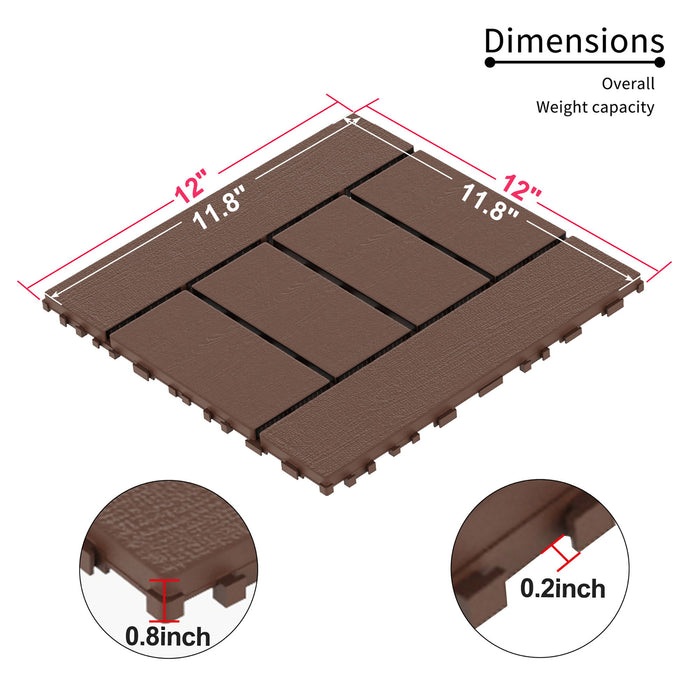 H Style Diy Module Interlocking Patio Deck Tiles