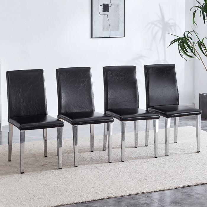 Elegant Upholstered Chairs & Metal Legs