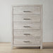 Modern Style 5 Drawer Chest In Natural Rustic Wood With Clean Lines And Spacious Storage Matrix Furniture Group