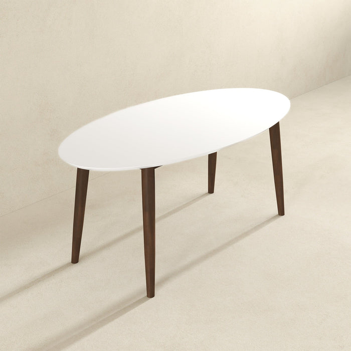 Ada - Oval Dining Table And 4 Side Chairs - White Ashcroft Furniture