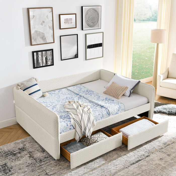 Upholstered Daybed & 2 Drawers Home Essentials