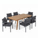 7 Piece Outdoor Patio Dining Set With Table & Chairs With Cushions - Brown / Gray Noble House