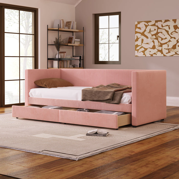 Daybed With Two Drawers And Wood Slat Halcyon Home