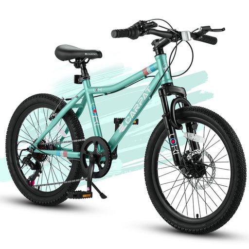 S20101 20" Kids' Bike, Boys Girls Mountain Bike Ages 8-12, 7 Speed Teenager Children Kids' Bicycles, Front Suspension Disc Brake Rear V-Brake, High Steel Frame Daily Nest