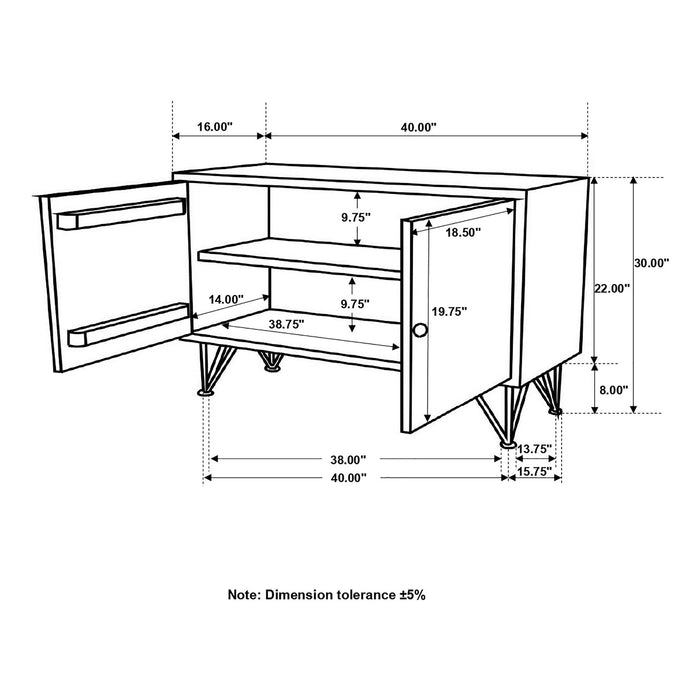 Komomo - 1 Adjustable Shelf Accent Cabinet - Gray Furniture Max