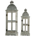 Wooden Candle Lantern Decorative, Hurricane Lantern Holder Decor For Indoor Outdoor, Home Garden Wedding - Gray Daily Nest
