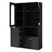 Tall Freestanding Kitchen Pantry Cabinet With Arched Glass Door Hearth and Haven
