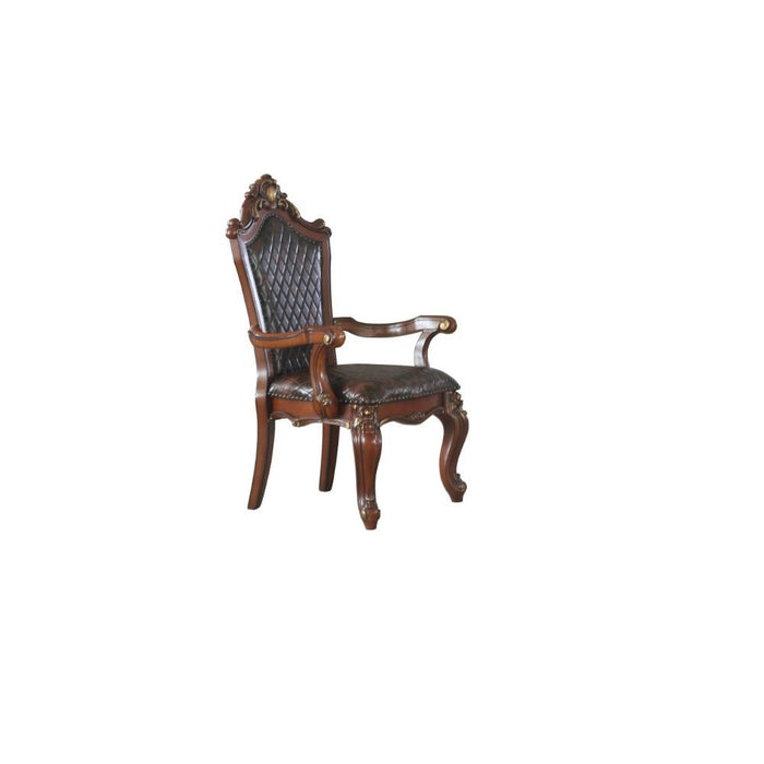 Picardy - Arm Chair Set of 2) - Synthetic Leather & Honey Oak