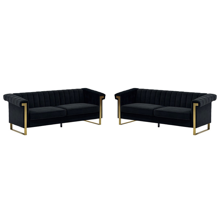 2 Piece Sofa Set With Tufted Back And Deep Seating Home Essentials