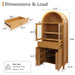 Arched Kitchen Pantry Cabinet With Adjustable Shelves And Barn Door Design Home Essentials