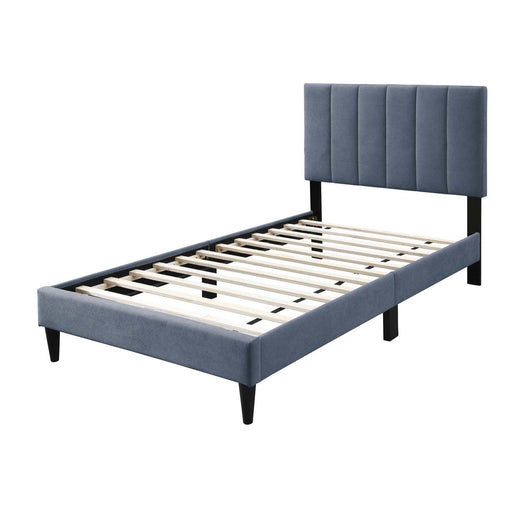 Bed With Channel Tufted Adjustable Headboard Home Essentials