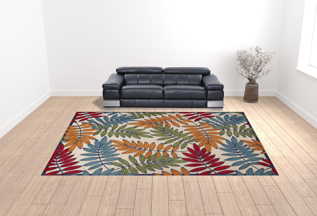 12' X 15' Floral Power Loom Area Rug - Beige