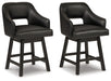 Tallenger - Upholstered Swivel Barstool (Set of 2) Signature Design by Ashley®
