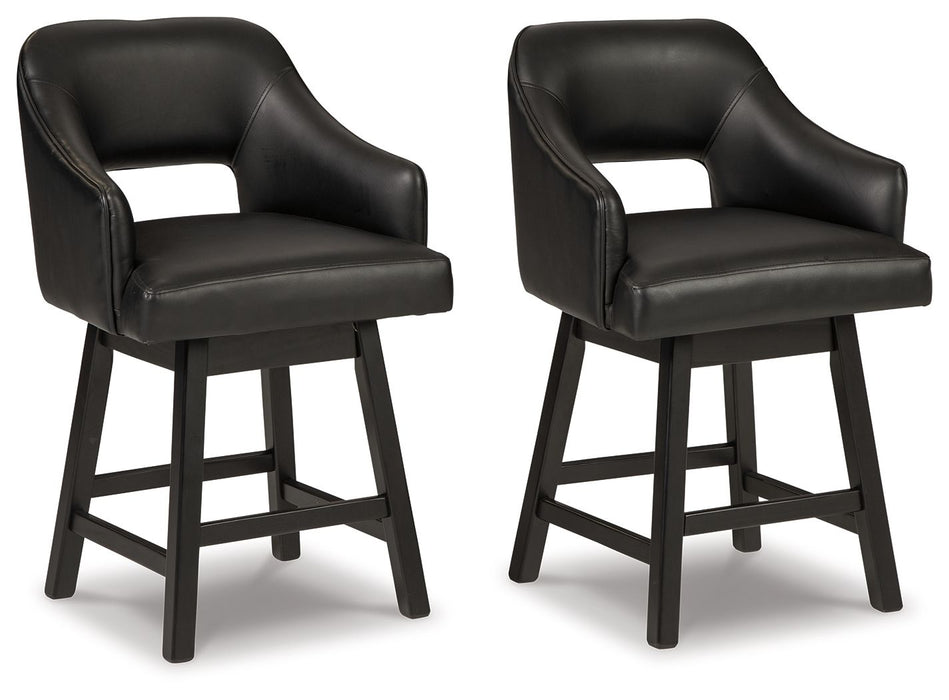 Tallenger - Upholstered Swivel Barstool (Set of 2) Signature Design by Ashley®