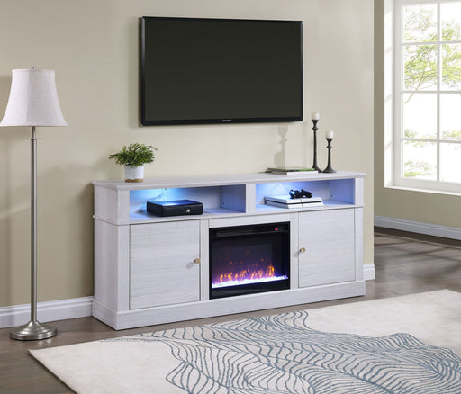 Terra - TV Stand Console With Fireplace - White Walnut Lilola Home
