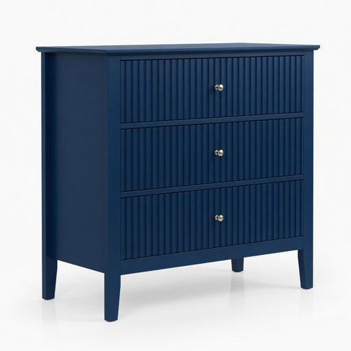 Fluted 3 Drawer Nightstand With Soft Close Slides Home Essentials