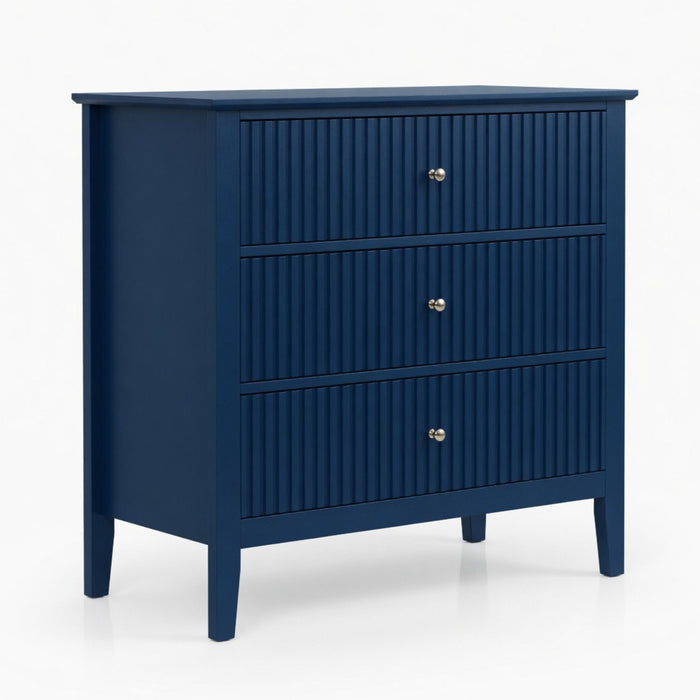 Fluted 3 Drawer Nightstand With Soft Close Slides Home Essentials