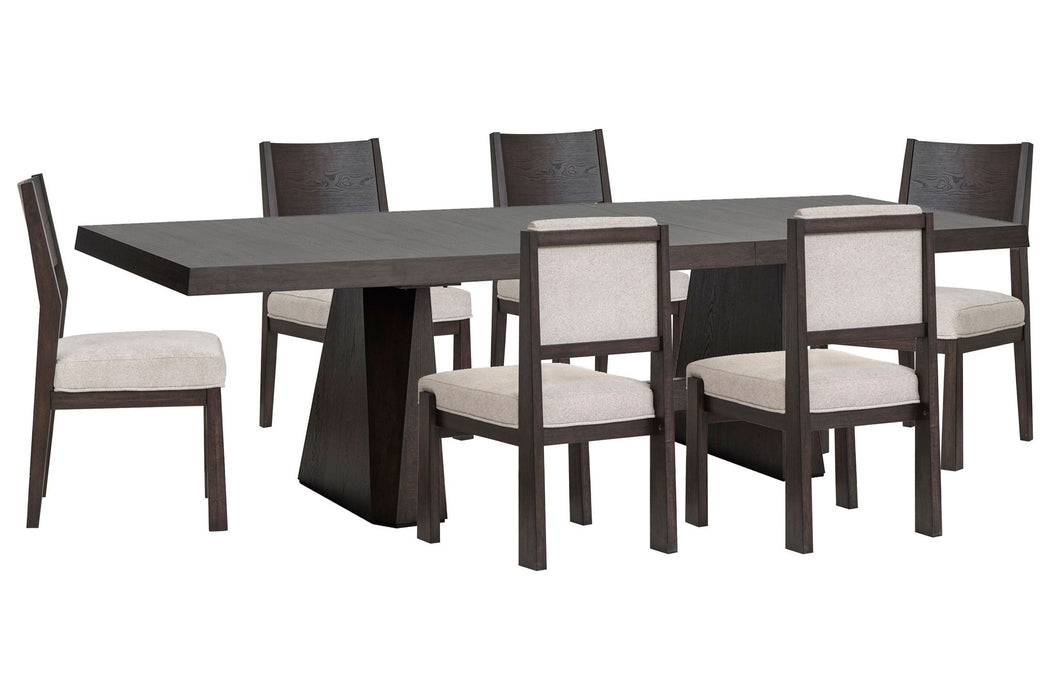 Tauren - 7 Piece Extendable Double Pedestal Dining Table Set Magnussen Furniture
