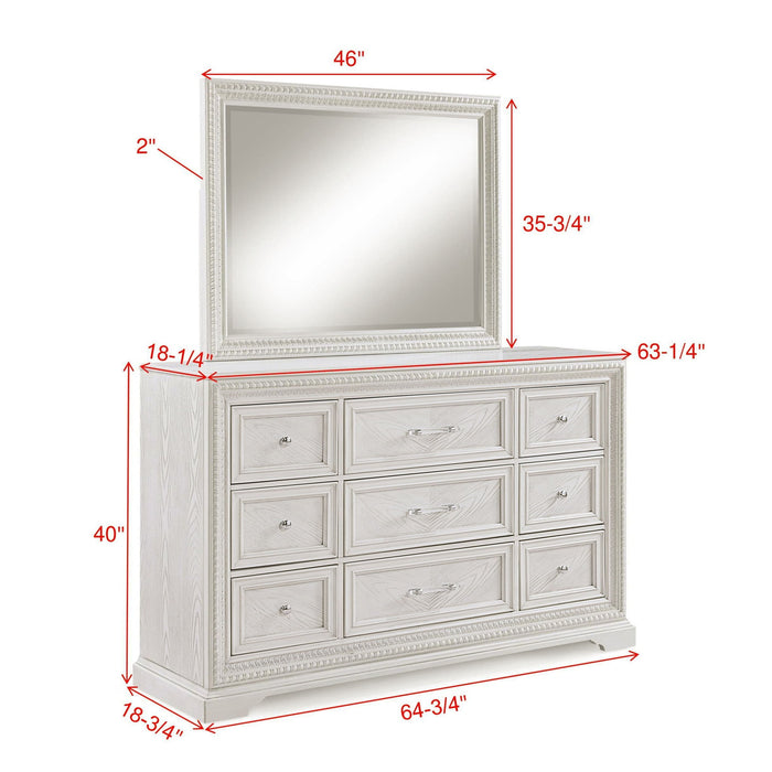6 Drawer Storage Dresser Antique Wooden Bedroom Furniture - Antique White Home Essentials