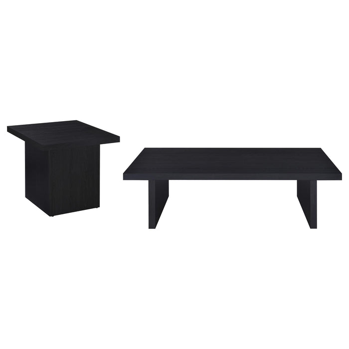 Caroline - 2 Piece Rectangular Coffee And End Table Set - Black