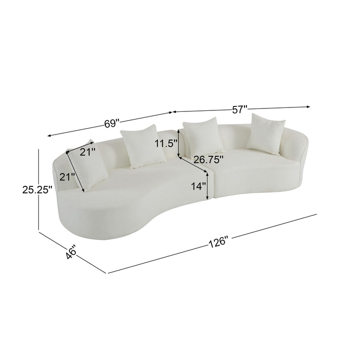 Elegant Curved Sectional Sofa With Full Foam Comfort Noble House