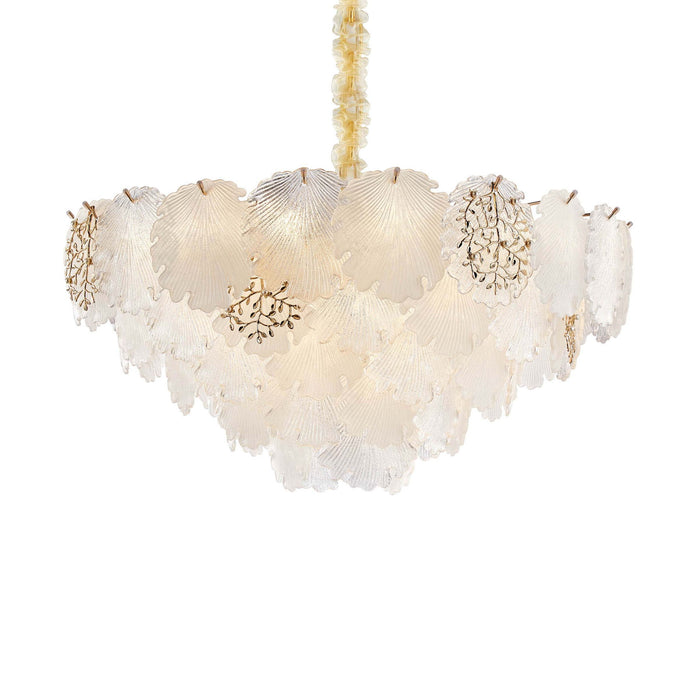 Michael Amini Lighting - Almara 18-Light Frosted Glass Chandelier - Frost / Gold Michael Amini