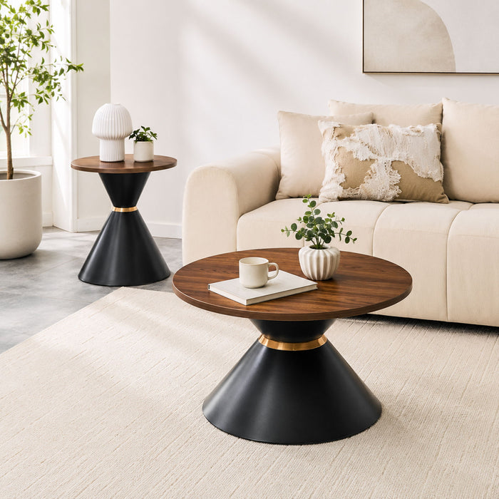 2 Piece Round Coffee Table Set For Living Room Home Essentials