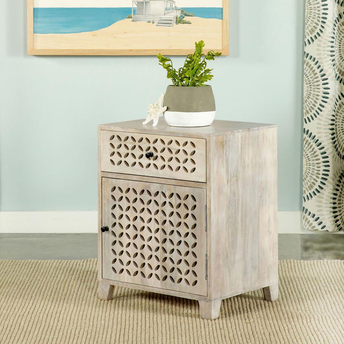 1 Door Accent Cabinet With Drawer - Beige Furniture Max