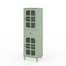 Storage Cabinet, Freestanding Curio Cabinet With Grid Doors & Drawer, Pantry Display Cabinet For Kitchen Home Essentials