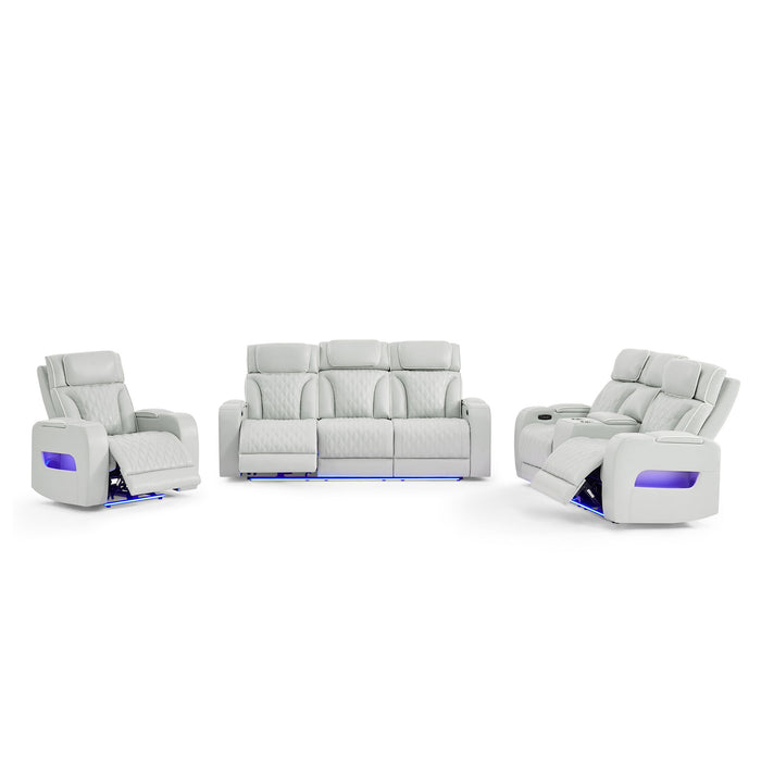 Julian - Set With Power Recliner, LED Lighting & Speaker Global Furniture USA