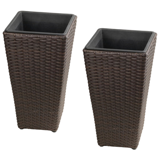 Solhome - Indoor / Outdoor Decorative Planter With Removable Insert (Set of 2) - Brown Ebony Daily Nest