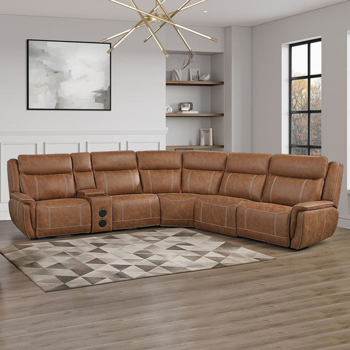 Kyra - LAF Recliner With Power Headrest, Footrest, Massage, Heat - Saddle