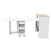 Extendable Dining Table With Power Socket, Lockable Casters, Storage Cabinet Home Essentials