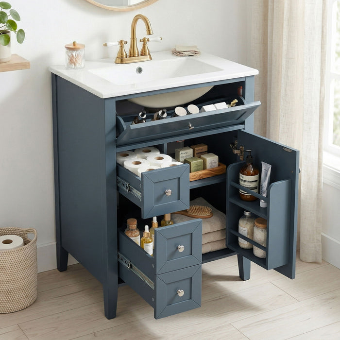 Bathroom Vanity With Sink, Soft Closing Cabinet Noble House