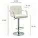 Adjustable Swivel Arm Bar Stool With Cushion - White Home Essentials