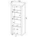Lance - 3 Shelf Media Tower With Shelves And Hidden Cabinet - Gloss White Furniture Max