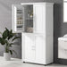 Tall And Wide Bathroom Floor Storage Cabinet With 4 Doors, Adjustable Shelves - White Hearth and Haven