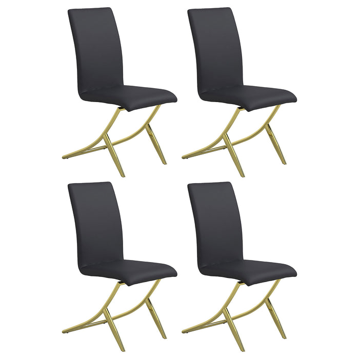 Dining Chairs (Set of 2) - Black / Gold Furniture Max