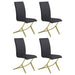 Dining Chairs (Set of 2) - Black / Gold Furniture Max
