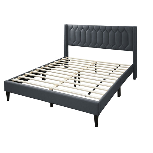Platform Bed With Diamond Tufted Headboard Home Essentials